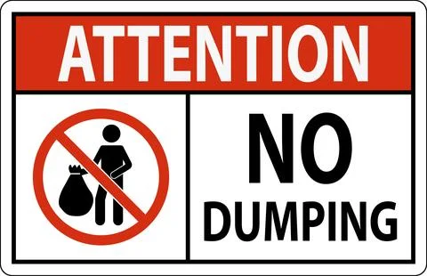 Attention No Dumping Sign Stock Illustration