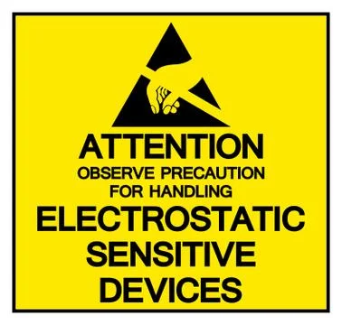 Attention Observe Precaution For Handling Electrostatic Sensitive Device Symb Stock Illustration