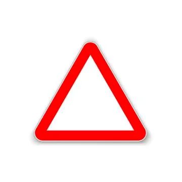 Attention or caution triangle sign symbol. Vector. Stock Illustration