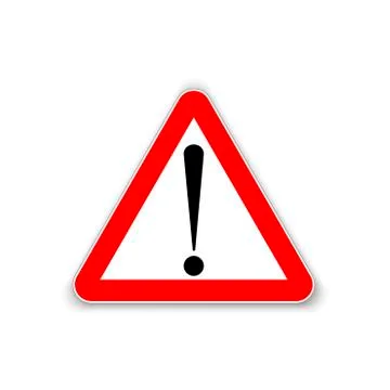 Attention or caution triangle sign symbol. Vector. Stock Illustration
