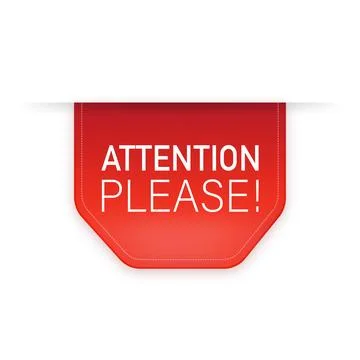 Attention please banner. Vector illustration of important announcement. Red Stock Illustration