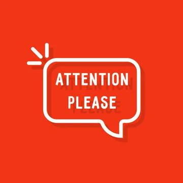 Attention please bubble on red Stock Illustration