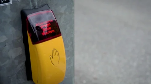 Attention please button in italian Bruneck signal on the road Stock Footage 114632653