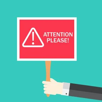 Attention please concept of important announcement. Vector illustration Stock Illustration