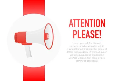 Attention please concept vector illustration of important announcement. Stock Illustration