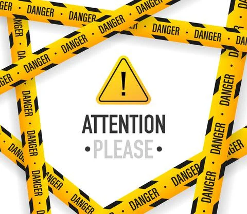 Attention please concept vector illustration of important announcement. Illustrazione stock