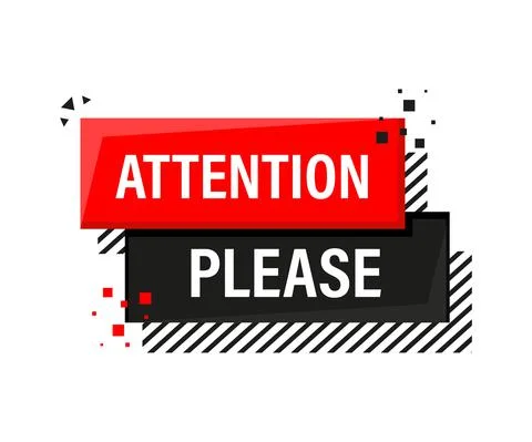 Attention please concept vector illustration of important announcement. Stock Illustration