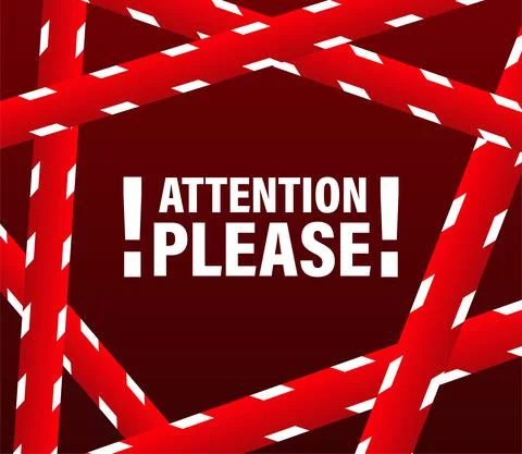 Attention please concept vector illustration of important announcement. Illustrazione stock