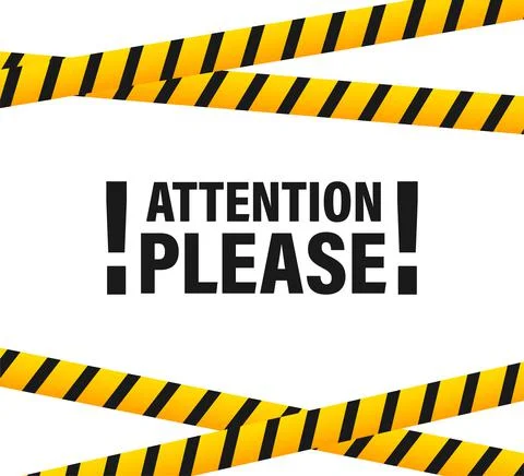 Attention please concept vector illustration of important announcement. Illustrazione stock