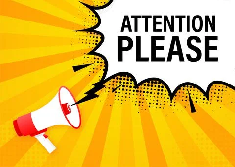 Attention please concept vector illustration of important announcement. Stock Illustration