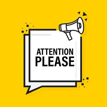 Attention please concept vector illustration of important announcement. Иллюстрация