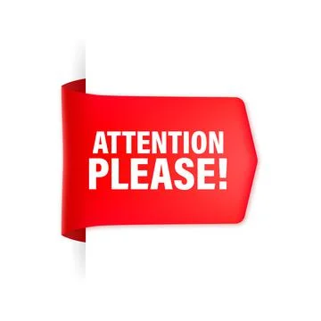 Attention please concept vector illustration of important announcement. Red r Stockillustratie