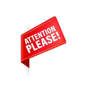 Attention please concept vector illustration of important announcement. Stock Illustration