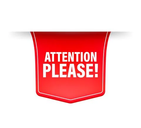 Attention please concept vector illustration of important announcement. Red r Stockillustratie