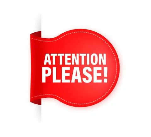 Attention please concept vector illustration of important announcement. Illustrazione stock