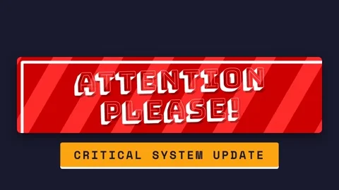 Attention Please Critical System Update. Stock Footage 336185799