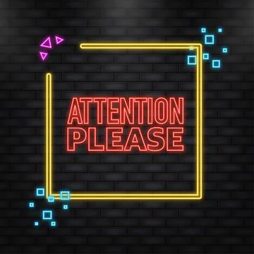 Attention please flat banner. Vector illustration of important announcement. Stock Illustration