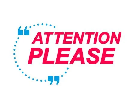Attention Please labels. Speech bubbles and marketing sticker. 스톡 일러스트