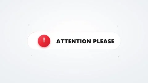 Attention please notification alert animation with pulsing red exclamation .. Stock Footage 337553690