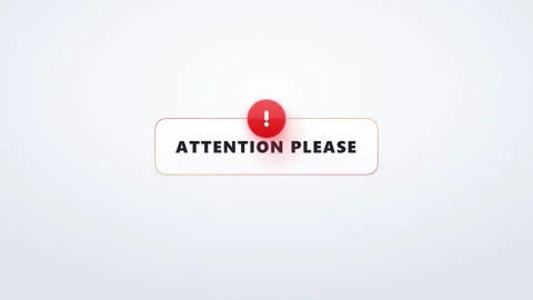 Attention please notification alert with pulsing red exclamation animation .. Stock Footage 337553661