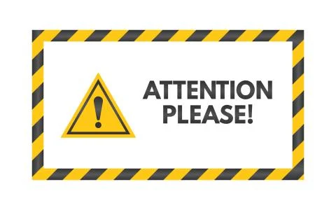 Attention please sign. Yellow triangle on white background. Exclamation mark Stock Illustration