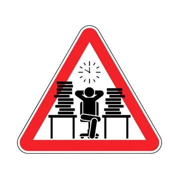 Attention Procrastination sign. Caution of putting things off until later. .. 스톡 일러스트