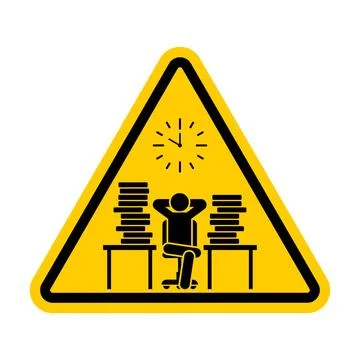 Attention Procrastination sign. Caution of putting things off until later. .. 스톡 일러스트