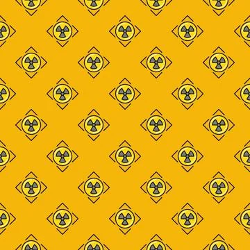 Attention Radiation Warning vector colored seamless pattern 스톡 일러스트