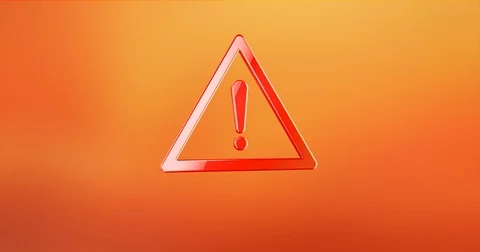 Attention Red 3d Icon Stock Footage