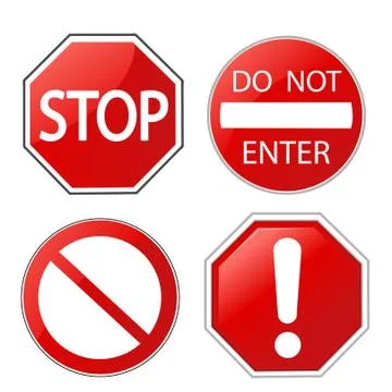 Attention red design elements Stock Illustration