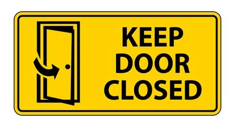 Attention Required: Keep Door Closed Sign for Safety and Security Purposes Stock Illustration