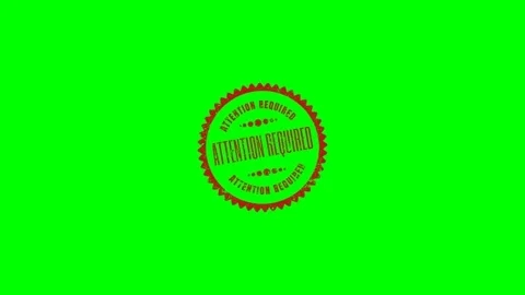 Attention Required Rubber Stamp Green Screen Stock Footage 320276376