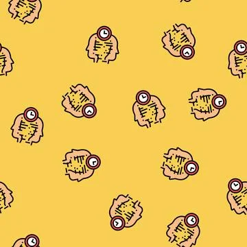 Attention residue time management vector seamless pattern 스톡 일러스트
