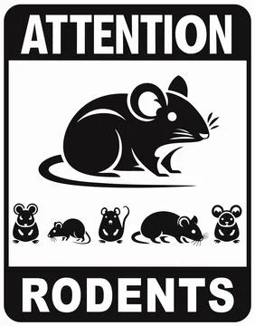 Attention, rodents. Vector Information icon Stock Illustration