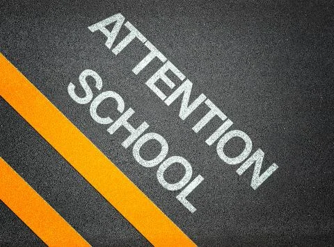 Attention school text Illustrazione stock