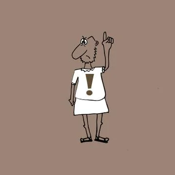 Attention sign and philosopher Stock Illustration