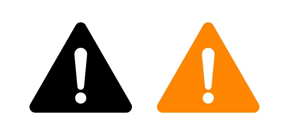 Attention sign, caution exclamation triangle icon, alert warning vector icon. Stock Illustration