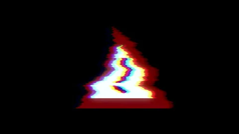 Attention sign with digital glitch effect. Attention sign Video stock 137375157