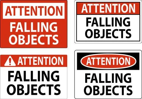 Attention Sign, Falling Objects 스톡 일러스트