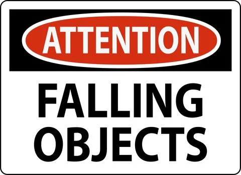 Attention Sign, Falling Objects Stock Illustration