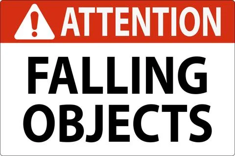 Attention Sign, Falling Objects Stock Illustration