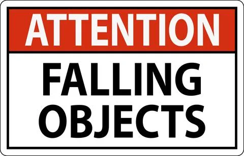 Attention Sign, Falling Objects Stock Illustration