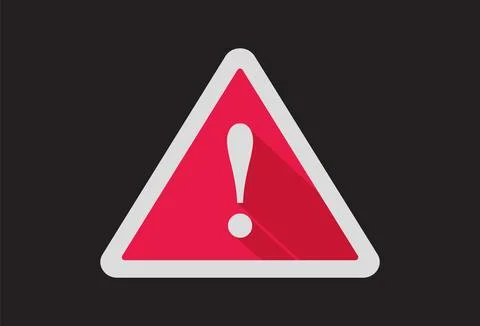 Attention sign icon with long shadow. Web site page and mobile app design e.. Stock Illustration