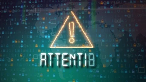 Attention sign on screen. Looping. Stock Footage 103281011