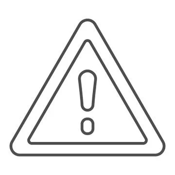 Attention sign thin line icon. Warning sign vector illustration isolated on Stock Illustration