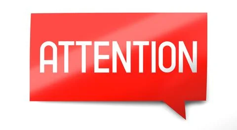 Attention - speach bubble - 3D illustration Stock Illustration