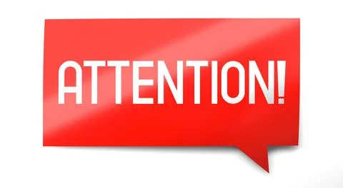 Attention - speach bubble - 3D illustration Stock Illustration