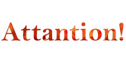 Attention text image stock design in colorful style letters Stock Illustration