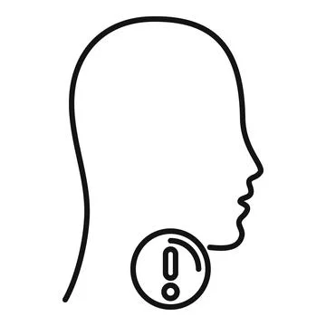 Attention thyroid system icon, outline style Stock Illustration