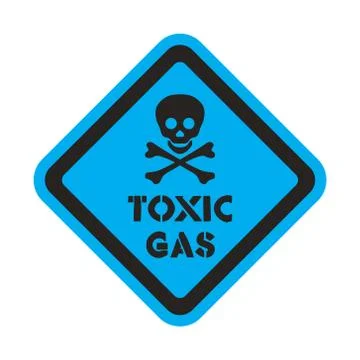 Attention toxic gas vector sticker Stock Illustration